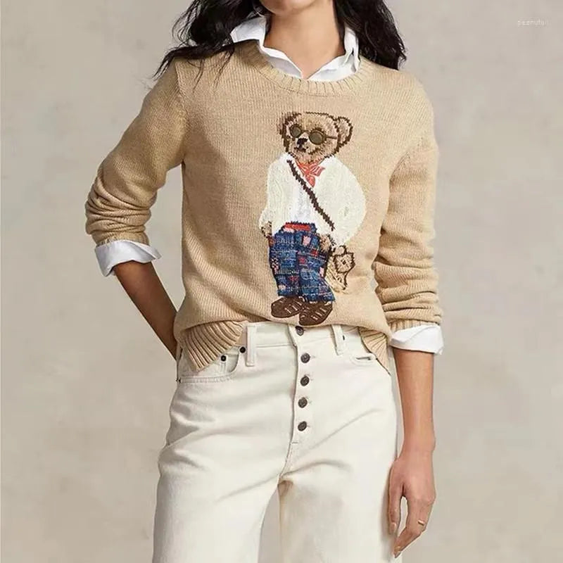 Sweaters Women's  Sweater Winter Soft Basic Women Pullover Cotton Bear Pulls Fashion Knitted Jumper Top Sueters De Mujer 29