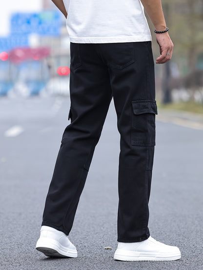 Comfortable Wide Leg Cotton Blend Pants for Men - Soft, Breathable, and Stylish for All Seasons - Casual Denim Pants for Everyday Wear