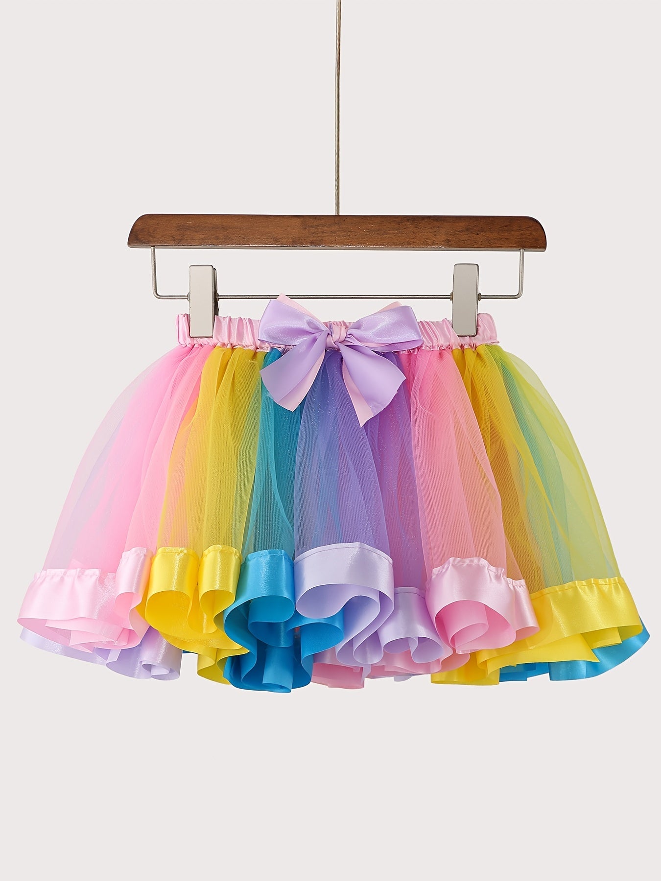 Girls Color Block Party Skirts Birthday Dress Festive Costume