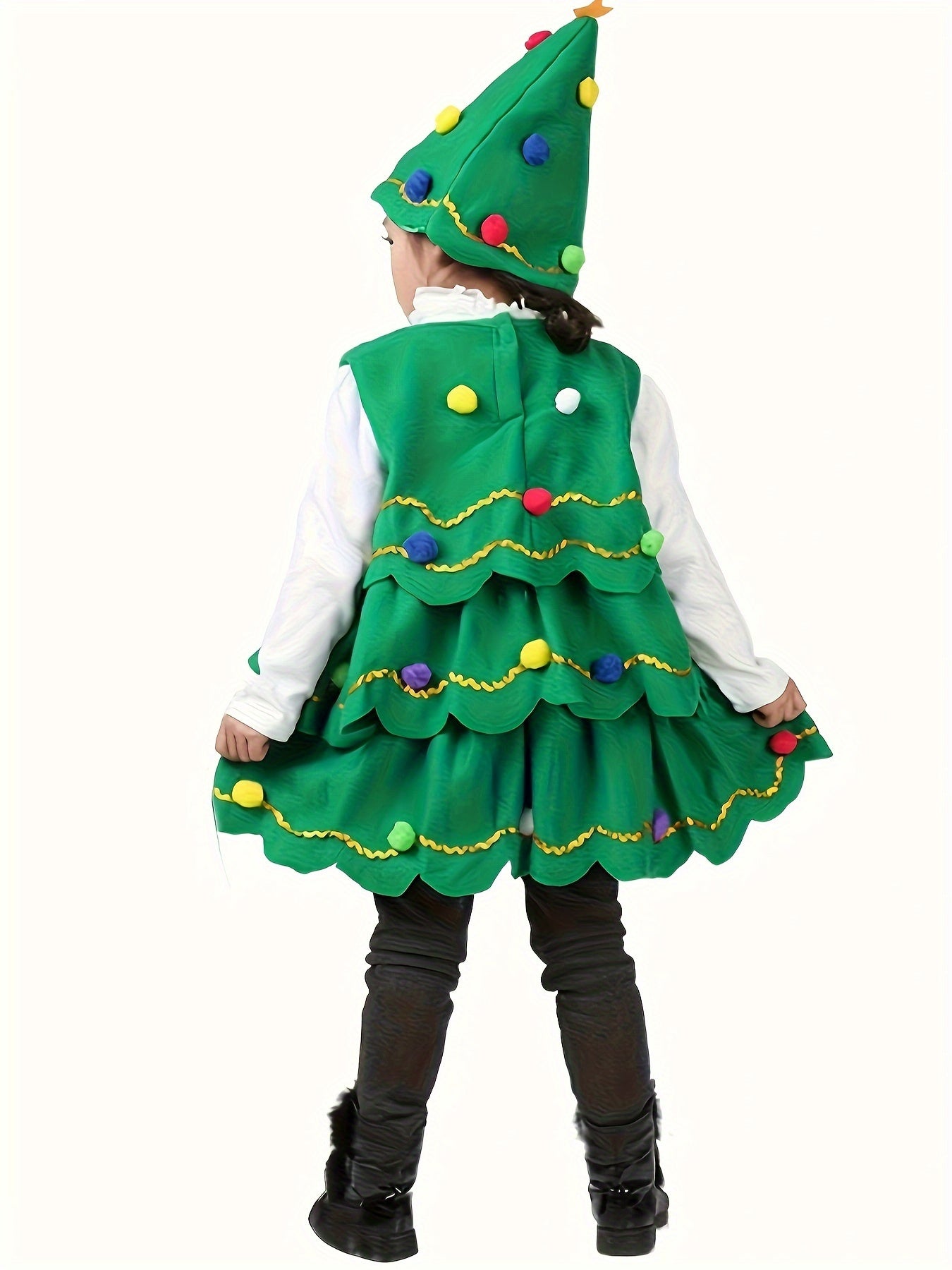 Girls/boys Christmas Tree Costume Dress Kids Cosplay Dress For Christmas Party Gift Performance