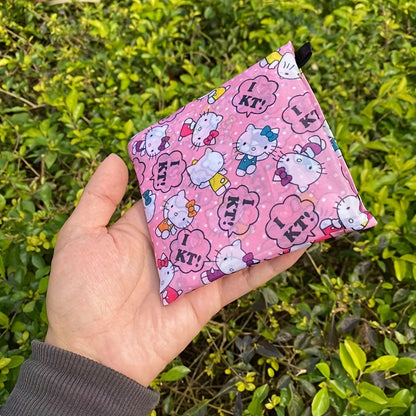 Sanrio'S Ultimate Foldable Shopping Bag - Cute Cartoon Designs, Eco-Friendly Polyester