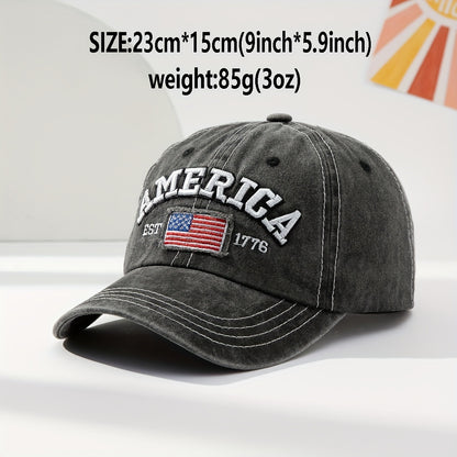 Premium Quality Embroidered National Flag Baseball Cap - Fashion-Forward European & American Style - Sun-Protective Casual Hat with Lettering - Perfect for Men and Women