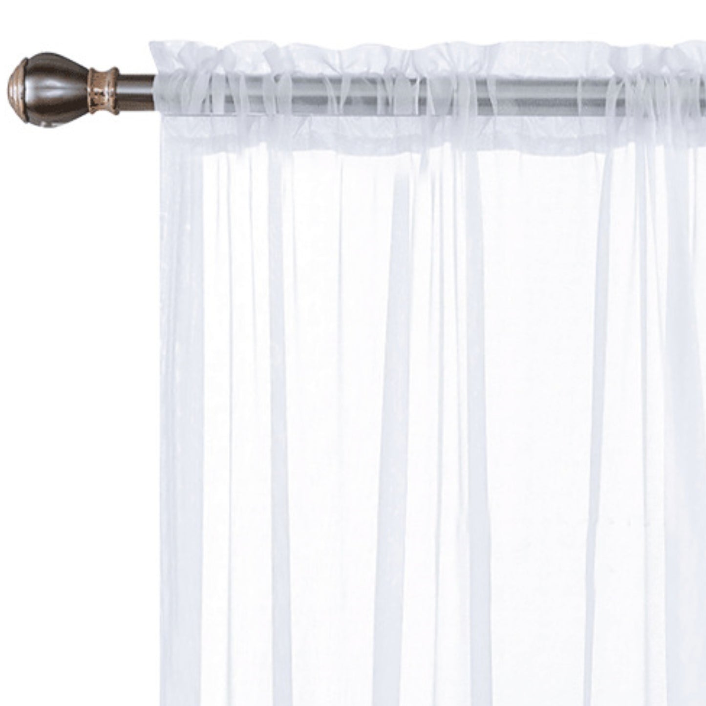 2pcs Sheer Curtain Voile Window Treatment Rod Pocket Curtain Panels For Kitchen, Bedroom And Living Room Home Decor