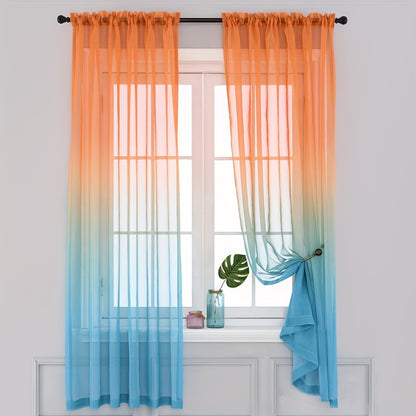 1 Panel Modern Gradient Sheer Curtain - Translucent, Not Transparent, Balcony and Room Darkening Solution - Perfect for Bedroom, Living Room, and Home Decor