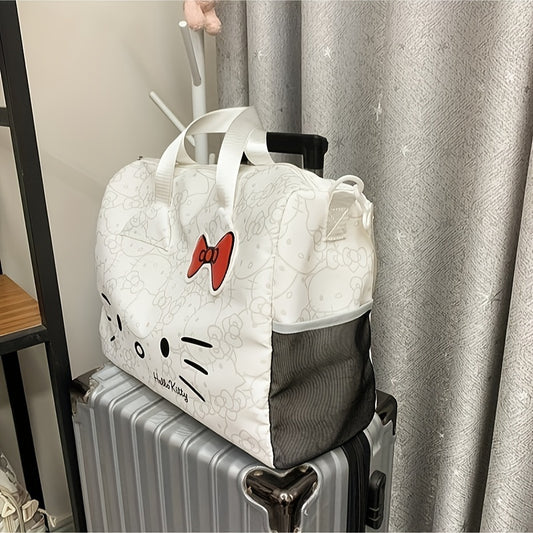 Adorable HelloKitty Large Shoulder Bag - Cute Cartoon Design, Spacious Capacity, Ideal for Fitness, Gym & Travel - Versatile Crossbody Handbag