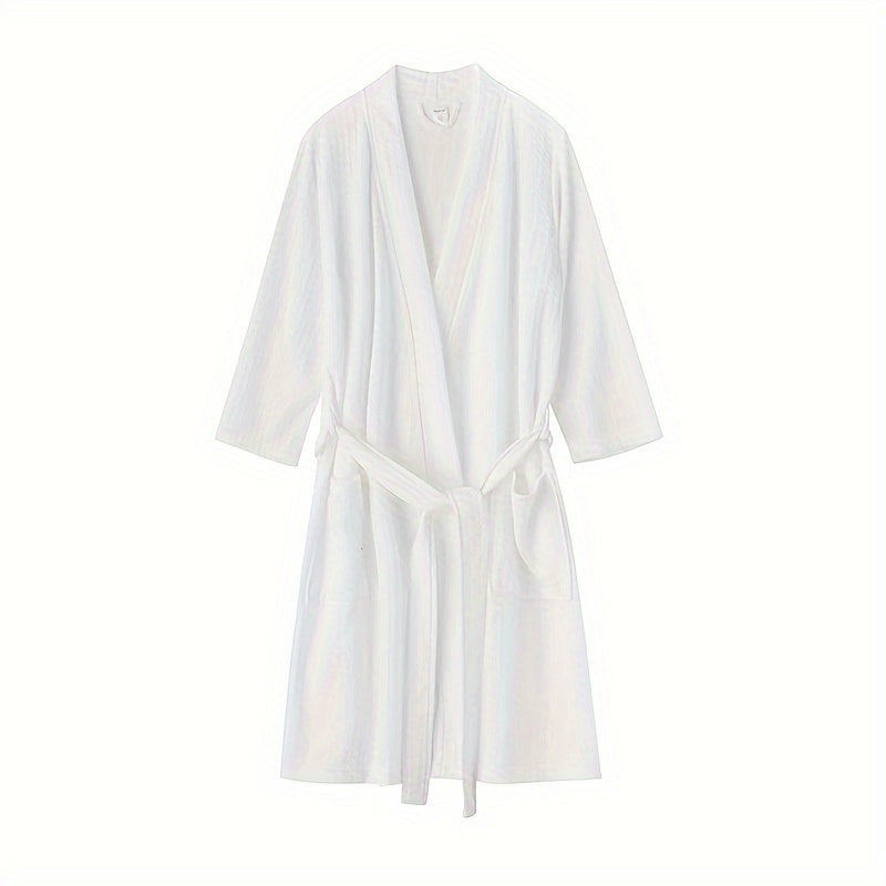 Contemporary Polyester Bathrobe for Men and Women – Soft, Quick-Dry, Water-Absorbent, Space-Themed Knit Robe with Other Patterns – One Size Fits S to XL, 230gsm