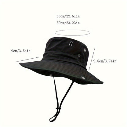 1pc Men's Large Brim Sunshade Bucket Hat - Ultimate Protection for Face, Neck, and Eyes - Perfect for Outdoor Enthusiasts, Cyclists, Mountaineers, Fishermen, and Adventurers