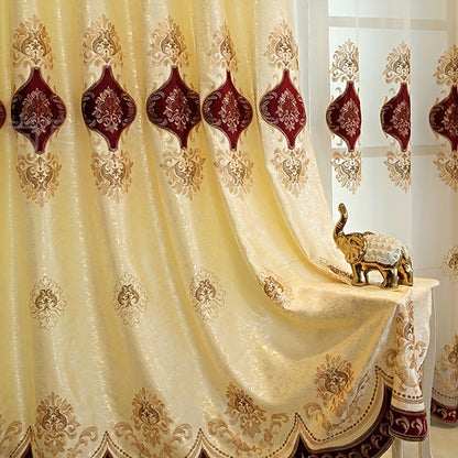 1pc Exquisite European-Style Embroidered Sheer Curtain - Soft, Stylish, and Airy Decor for Living Room, Bedroom, and Dorm Room - No Head Accessory Included