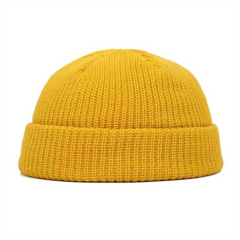 1pc Stylish Men's Knitted Hip-Hop Hat - Fashionable Street Wear Accessories for Gift Giving - Highly Elastic, Soft, and Warm