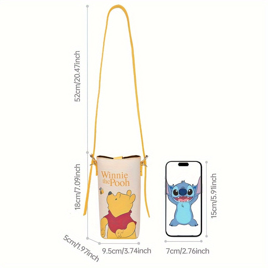 Disney Character Phone Bag - Stylish Portable Crossbody Shoulder Bag with Coin Purse - Officially Licensed Stitch, Winnie The Pooh, Chip&Dale Design for Women and Girls