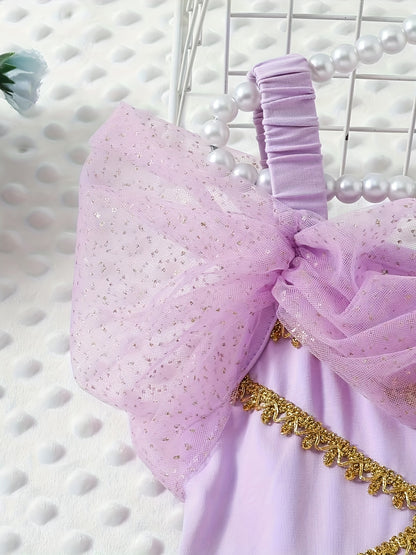 Dreamy Girls Sleeveless Princess Tutu Dress - Sparkling Mesh for Parties & Performances - A Delightful Gift Idea for Little Royalty