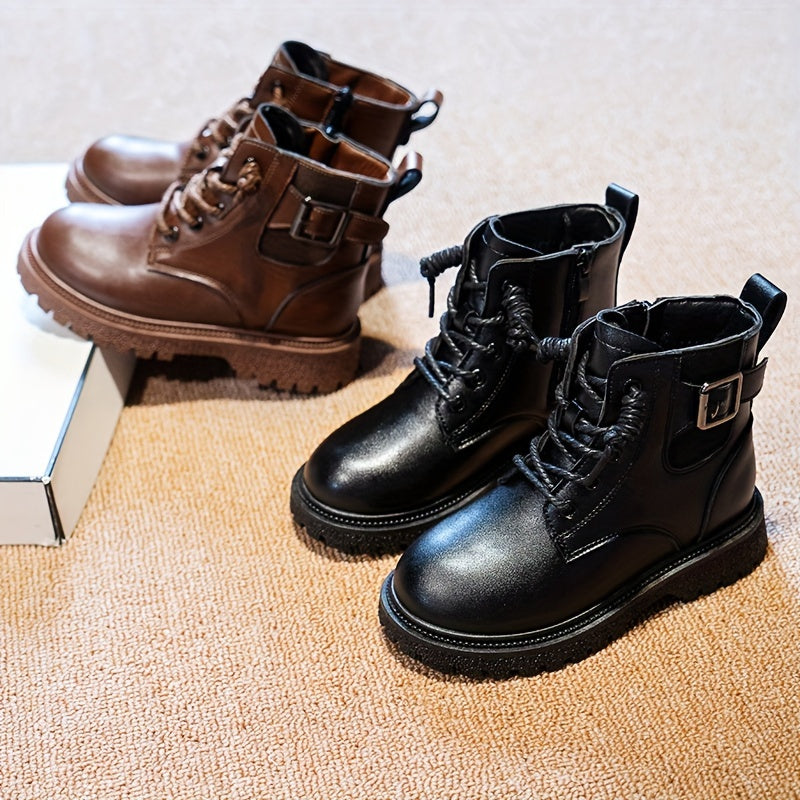 Boys Solid Color Casual Boots - Comfortable, Non-Slip & Durable - Perfect for Spring and Autumn Wear - Versatile Style