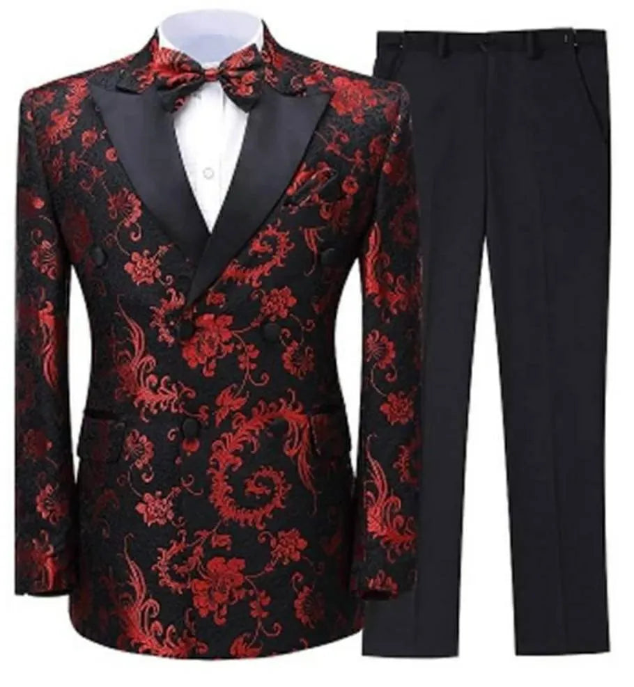 Peak Lpael Groom Tuxedos Mens Coat Trousers 2 Set Man Work Business Suit Prom Dress Customize W:1239