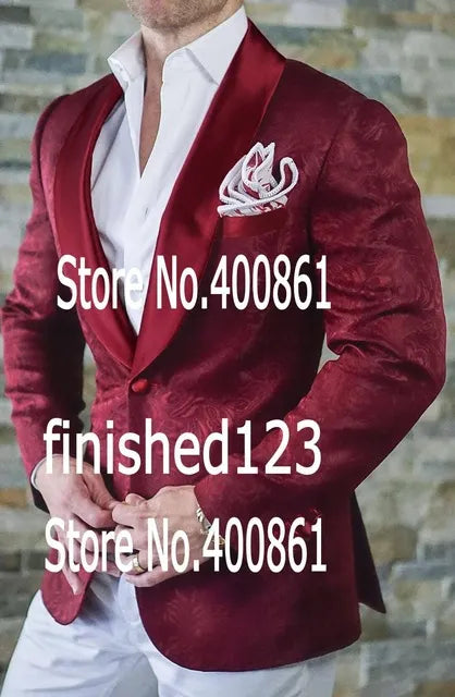 New Fashion Purple Paisley Groom Tuxedos Shawl Lapel Man Prom Blazer Coat Wedding Business Suits (Jacket+Pants+Bow Tie) H:873