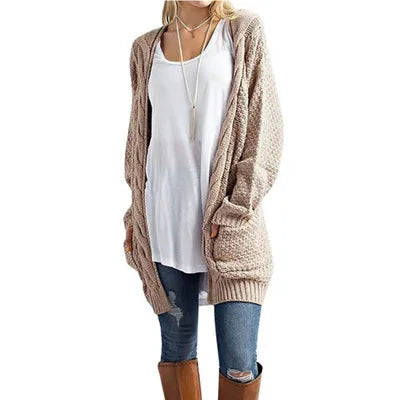 New Long Cardigan Women Long Sleeve Knitted Sweater Cardigans Autumn Winter Womens Sweaters  Jersey Mujer Invierno