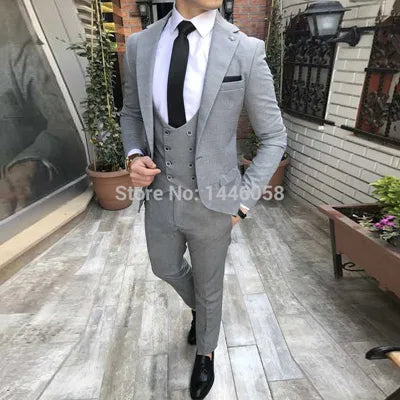 Cheap And Fine Shawl Lapell Beige One Button Groom Tuxedos Men Suits Wedding/Prom/Dinner Best Man Blazer(Jacket+Pants+Tie+Vest)