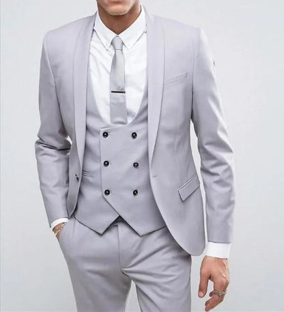 Cheap And Fine Shawl Lapell Beige One Button Groom Tuxedos Men Suits Wedding/Prom/Dinner Best Man Blazer(Jacket+Pants+Tie+Vest)