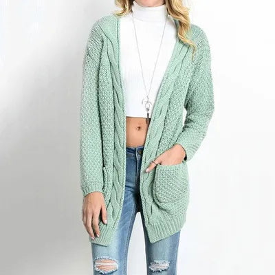 New Long Cardigan Women Long Sleeve Knitted Sweater Cardigans Autumn Winter Womens Sweaters  Jersey Mujer Invierno