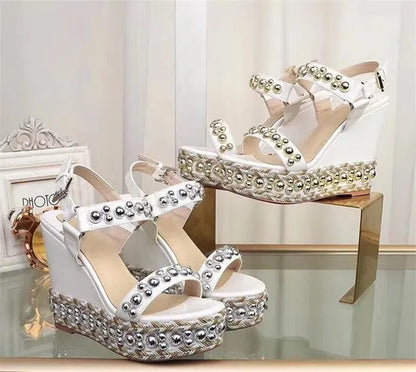 Women Luxury Cataclou Cork Wedge Sandal Designer Sandal Sexy Girls High Heels Party Wedding Shoes with Box US 35-41