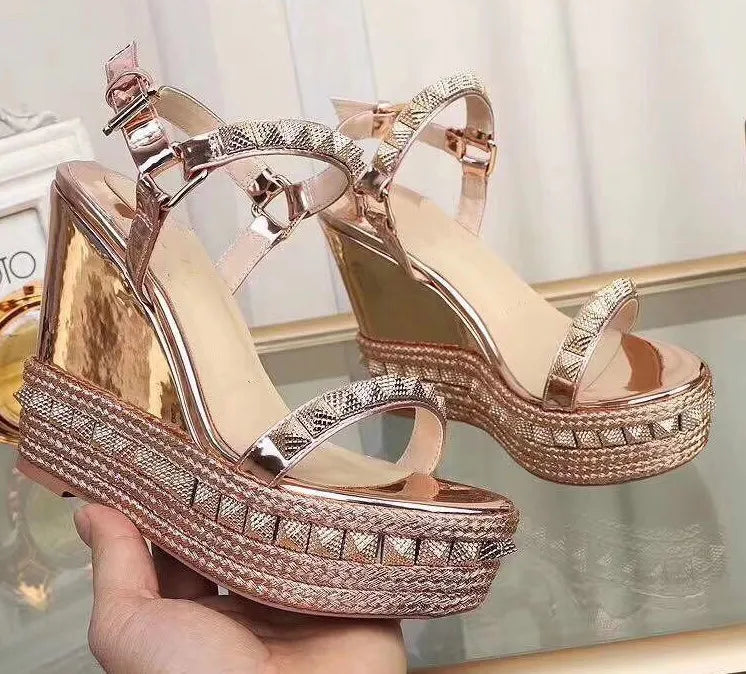 Women Luxury Cataclou Cork Wedge Sandal Designer Sandal Sexy Girls High Heels Party Wedding Shoes with Box US 35-41