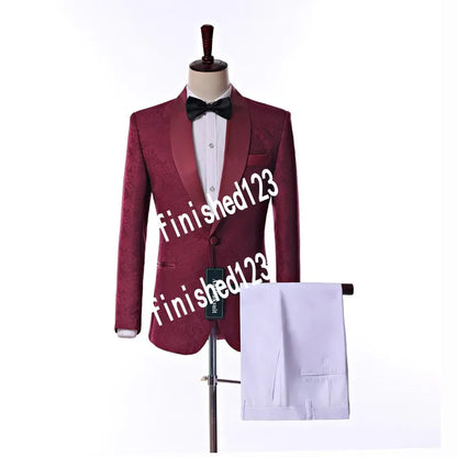 New Style Double-Breasted Peak Lapel Men Business Suits Prom Tuxedos Boy Party Blazer Trousers Suits (Jacket+Pants+Tie) K24